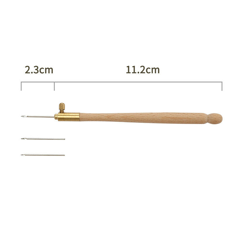 1pc Wooden French Embroidery Needles Tambour Crochet Hook with 3 Needles.l8