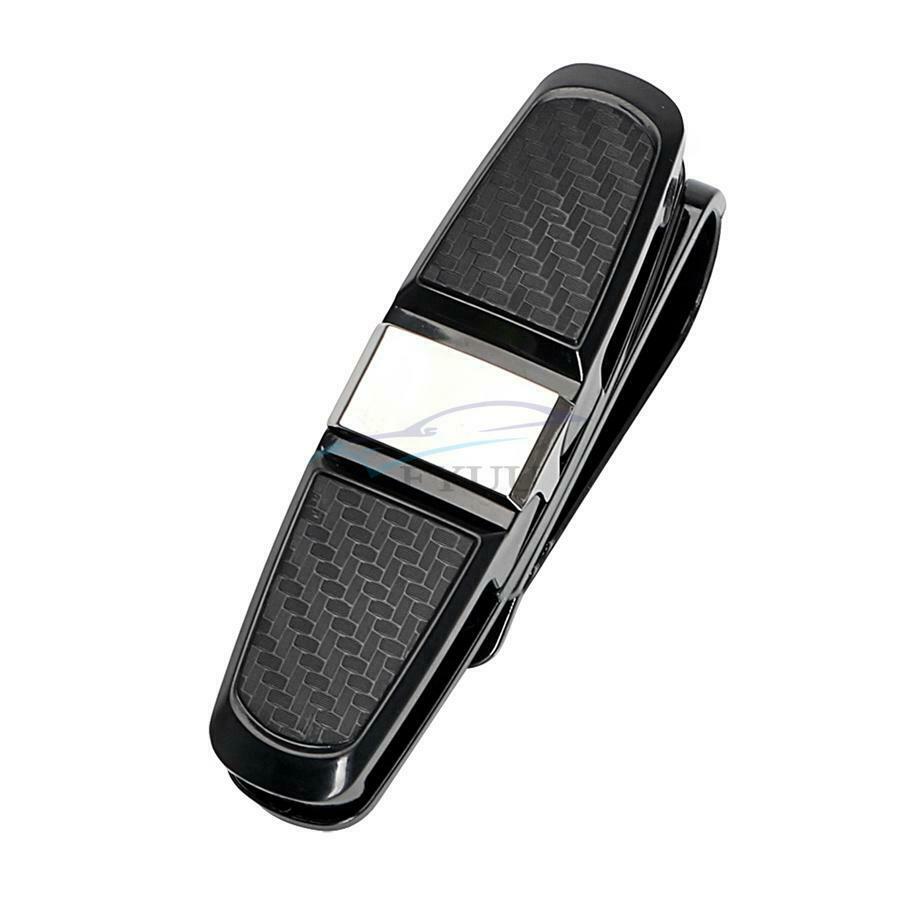 1 × Universal Titanium Gray Vehicles Sun Visor Glasses Card Ticket Holder Clip