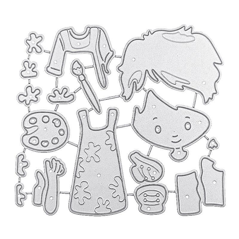 Cartoon Drawing Boy Carbon Steel Cutting Dies DIY Scrapbooking Photo Album Cards
