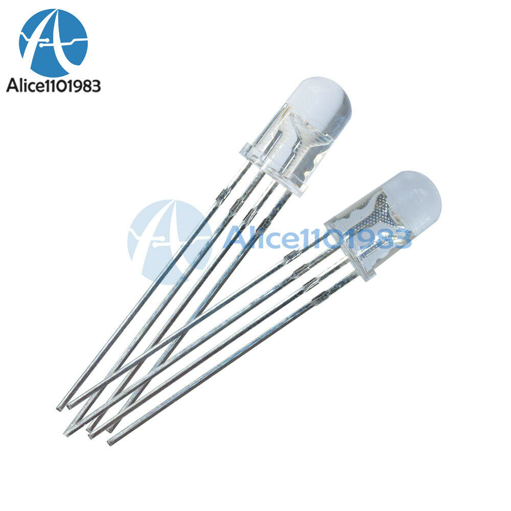 20PCS 5mm 4pin RGB Tri-Color Common Anode LED Light Red Green Blue