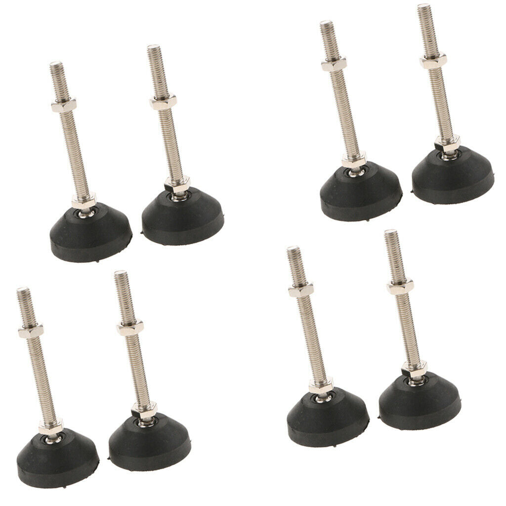 8pcs M10x100mm Furniture Leg Levelers Leveling Feet Height Adjustable, 60mm Base