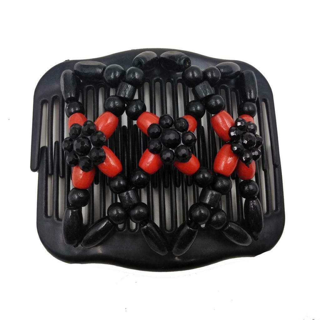 6pcs Magic Hair Comb EZ Beaded Double Clips Hairstyle Women