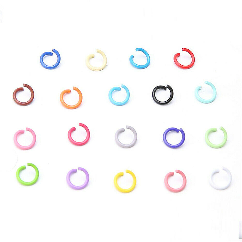 100 Mix Lot Multicolor Painted Closed Jump Rings DIY Jewelry Making Findings 8mm