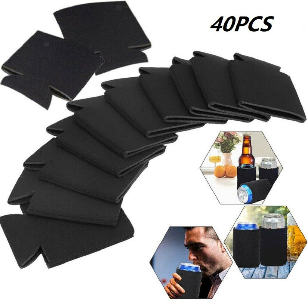 40x Cup Sleeve Neoprene Beer Bottle Holder Cover Party Christmas Supplies