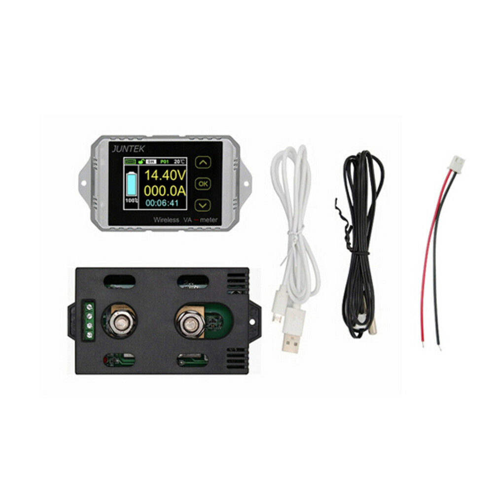 Wireless DC Voltage Ammeter Power Meter Battery Capacity Monitoring Coulomb mete
