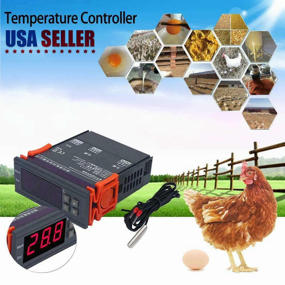 LED Digital Thermostat Incubator Two Relay Output Temperature Controller