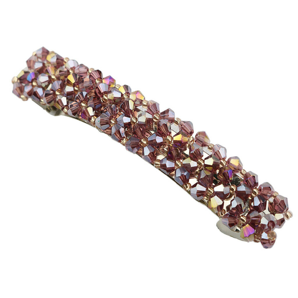 Crystal Spring Hair Clip Handmade Hair Pin Shiny Hair Accessory Purple