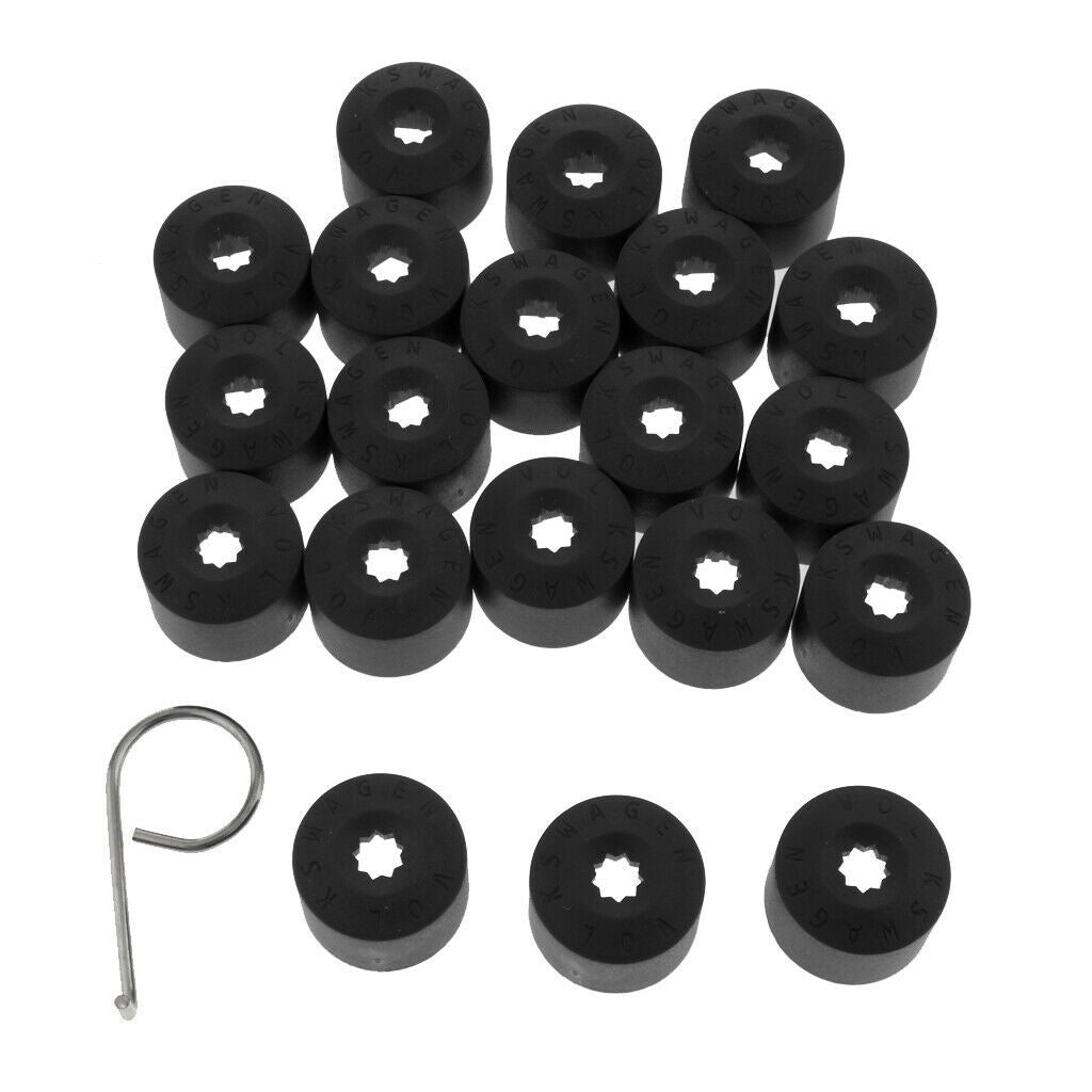 60x Wheel Nut Bolt Tire Screw Dust Cover+Tool for VW Golf Red+Black+Purple