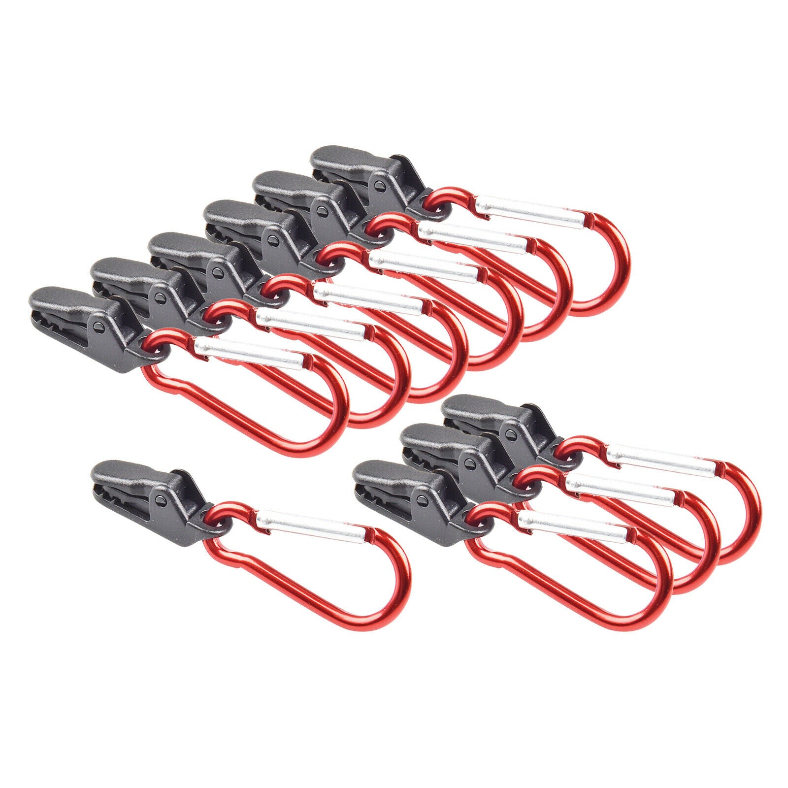 10Pcs Heavy Duty Tent Tarp Clips Buckles Clamps Camping Carabiner Awnings