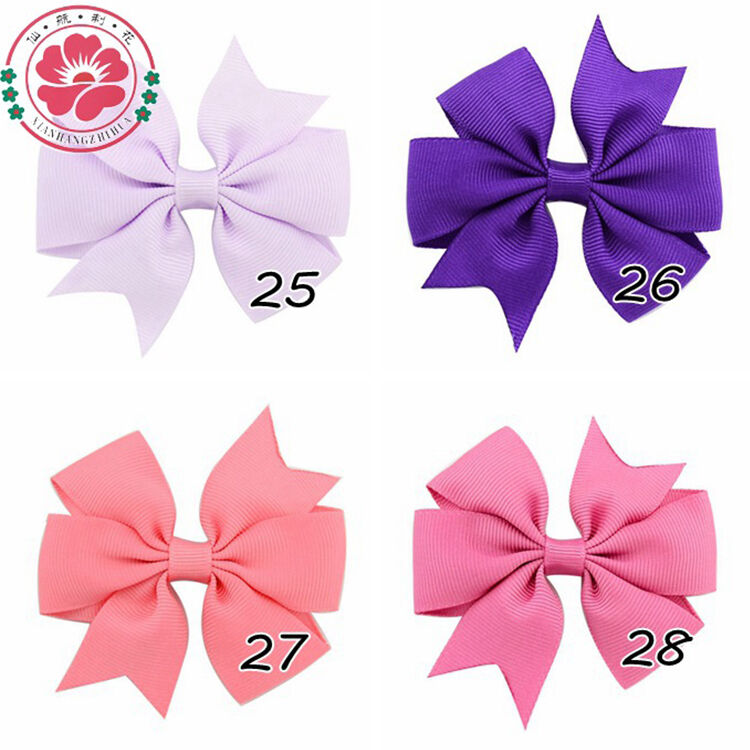 20pcs/set Hair Bows With Clip 3 inch Grosgrain Ribbon Hairpins For Kids Girl