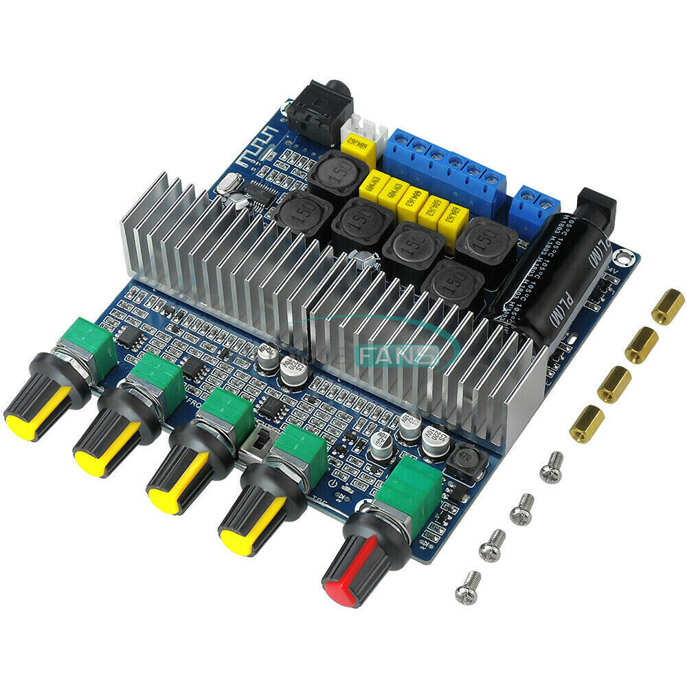 DC 12-24V TPA3116D2 Digital Audio Amplifier Board Bluetooth 5.0 100W+50W+50W