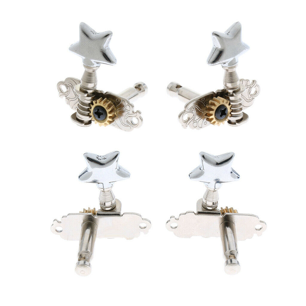 4x Guitar Tuning Peg Machine Head for Ukulele Replacement Parts Star-shaped