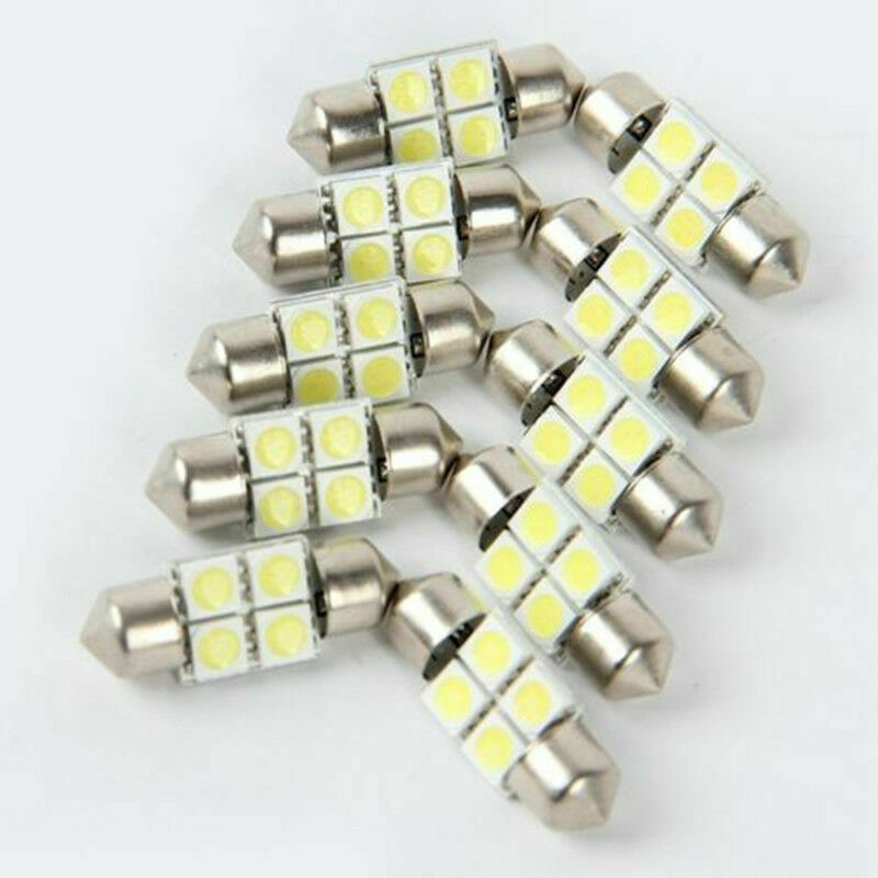 10X 5050 31mm 4SMD Car RV Interior Dome Festoon White LED Light Bulbs Lamp DC12V