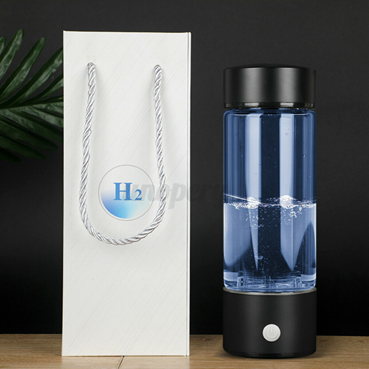 3-IN-1 430ML Hydrogens-rich Water Cup Portable Bottle 3 Min Electrolys Black â˜ª