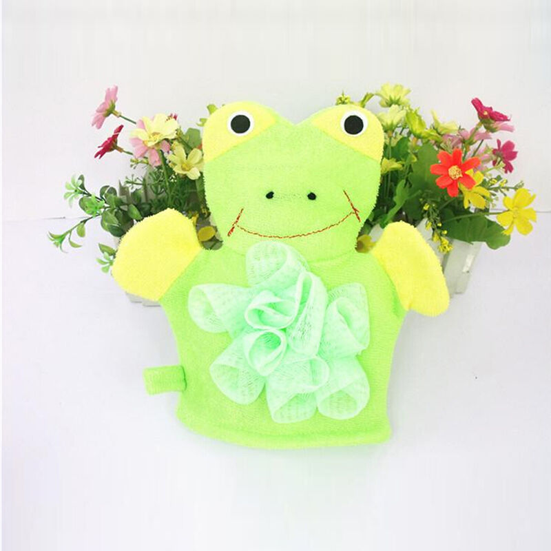 Baby Cartoon Animal Design Bath sponge Kids Shower Mitt Cute Glove   .l8