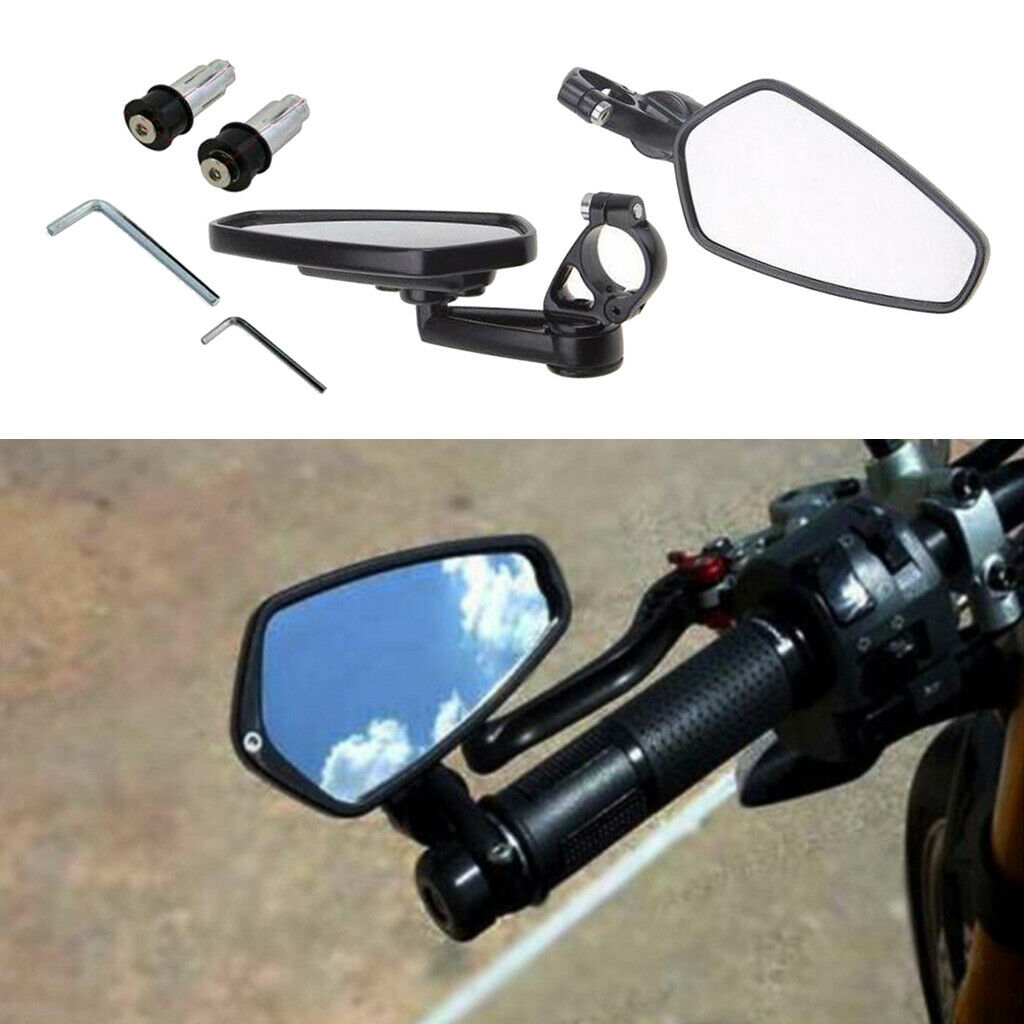 2pcs Oval CNC Motocycle Side Rearview 22mm Side Mirror 360 Degree for ATV