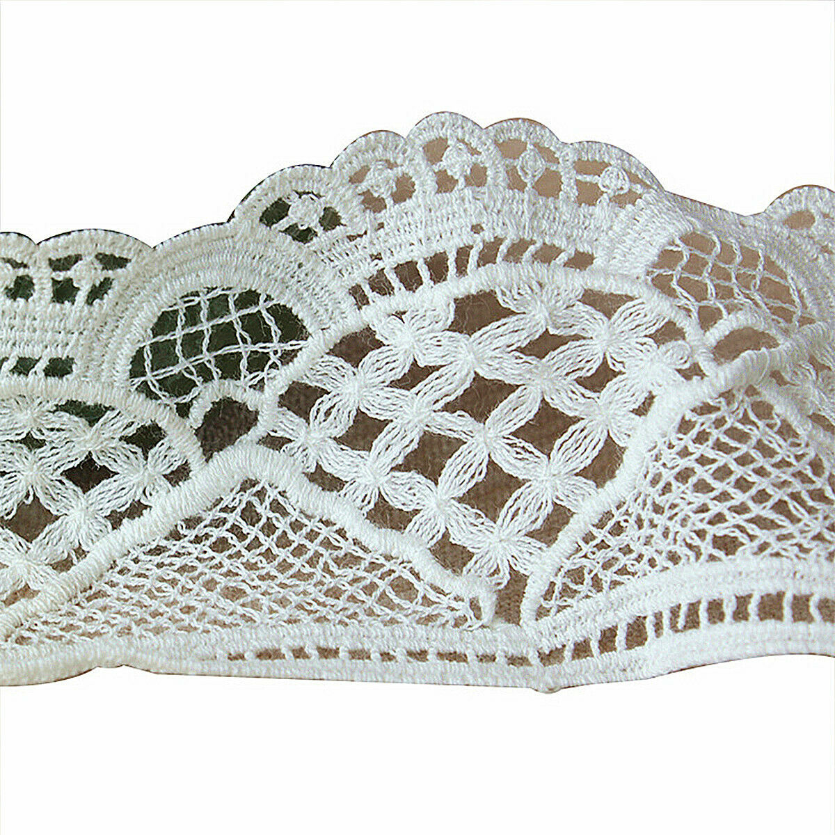 2 Yards Water Soluble Polyester Cotton Lace Edge Trim White Ribbon Sewing Crafts