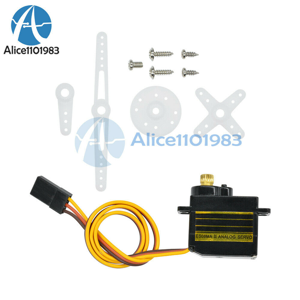 10PCS ES08MAII Mini Metallgetriebe 13g Analog Servo 1.6KG 0.12sec ES08MA