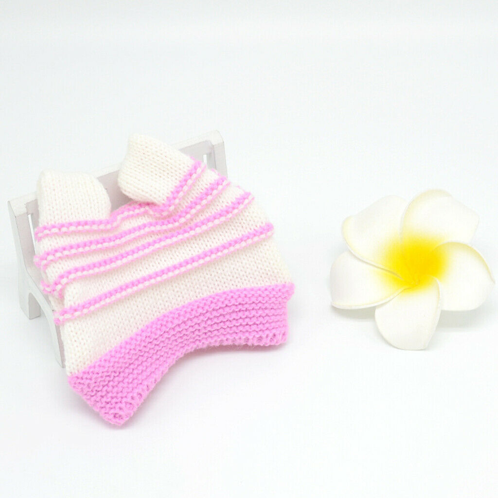 Knitted Sweater Dress Hat Bracelet Necklace Set For 18'' Pink
