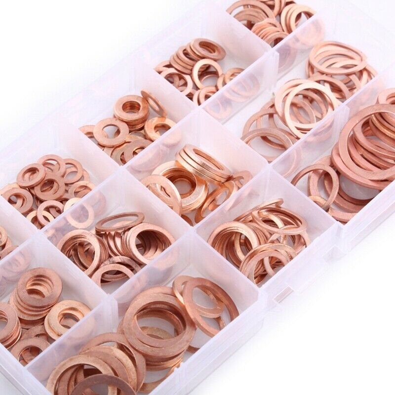 280Pcs Assorted Copper Washer Gasket Set Flat  Seal Assortment Kit M5-M20 L7O4