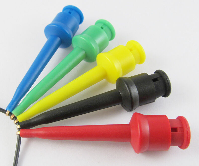1set  PA Copper Flexible Large Test Hook Clip Probes 5Colors High Quality Nylon
