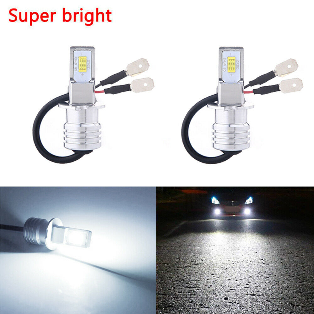 2pcs H3 LED Fog Light Bulbs Conversion Kit OEM Upgrade Lamp 35W 4000LM 6000K