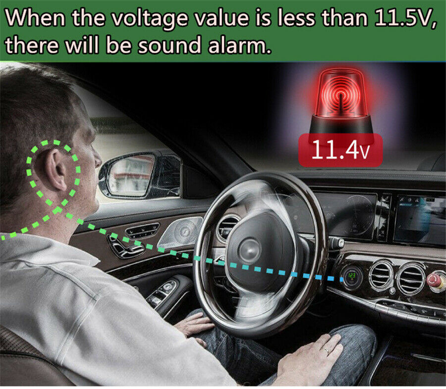 Blue LED Digital DC Voltmeter With Switch Motorcycle Car Universal 12V-24V