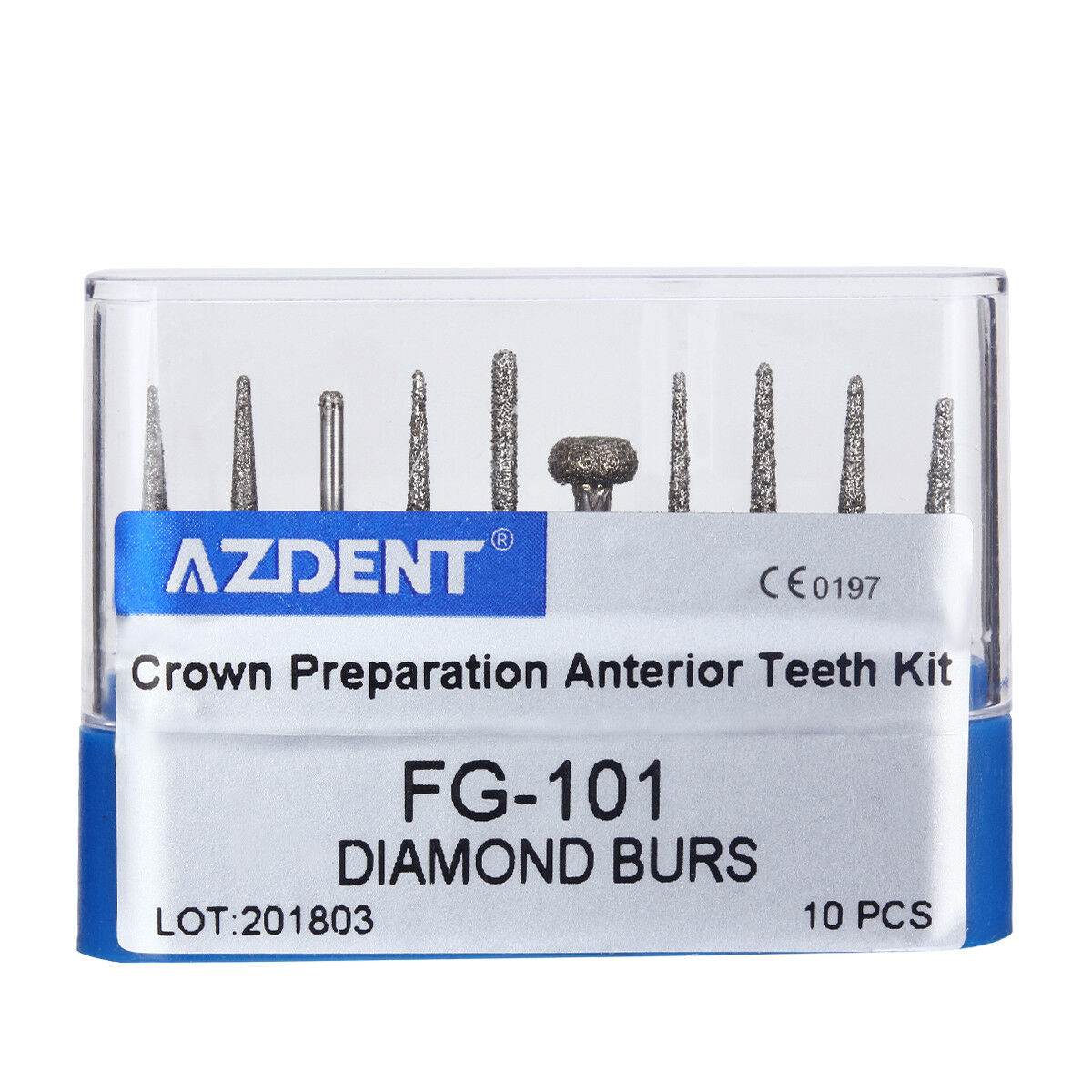 50 X Dental Diamond Burs Set f Crown & Bridge Preparation Anterior Front Teeth