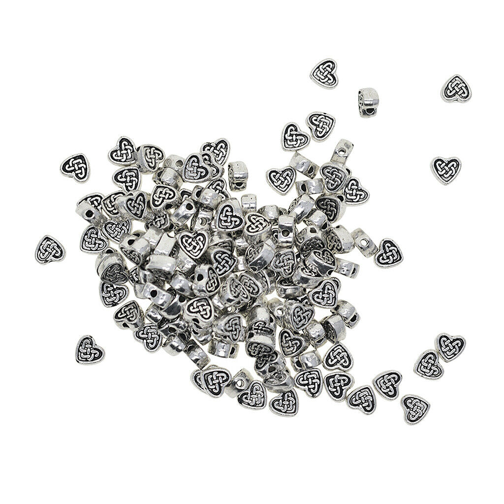 100 pieces heart shape spacer beads beads intermediate beads craft beads for