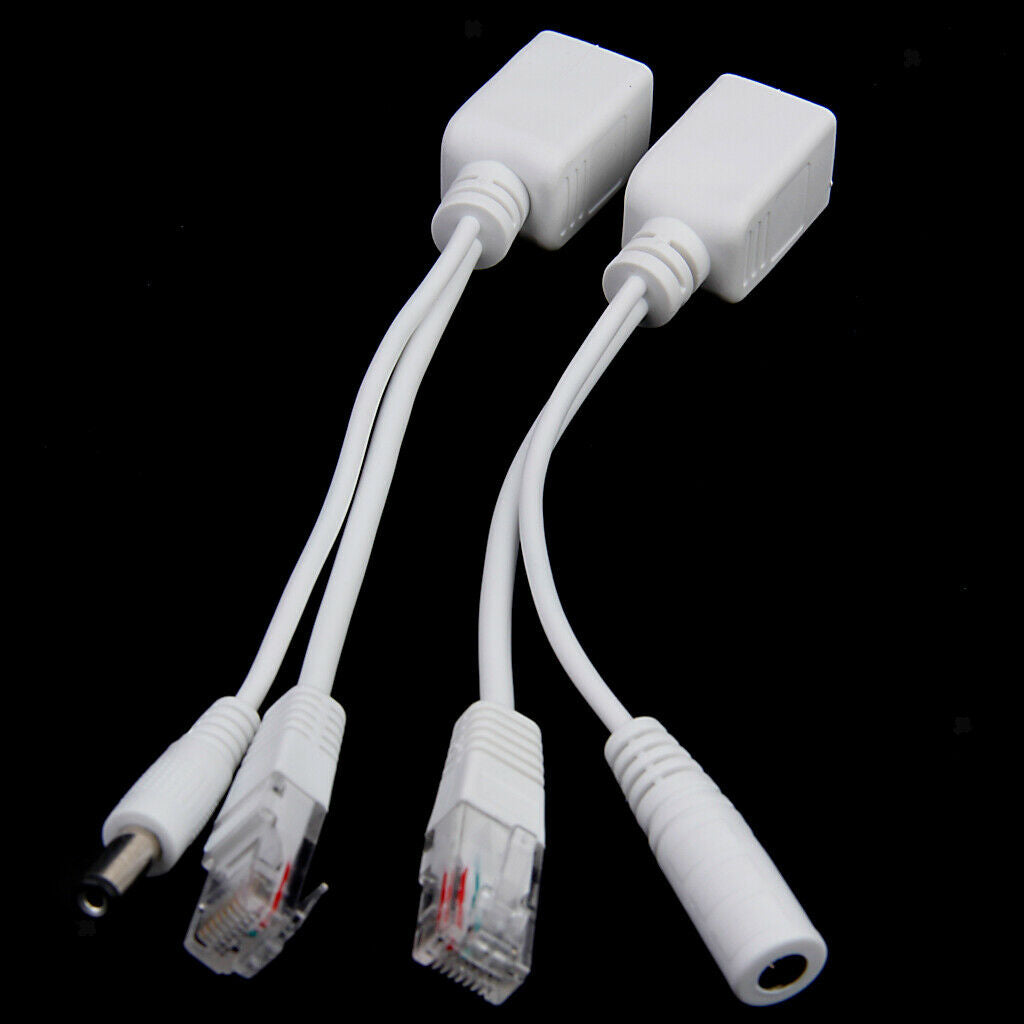 10x Set of 2Pcs Power over Ethernet Passive PoE Adapter Injector + Splitter Kit