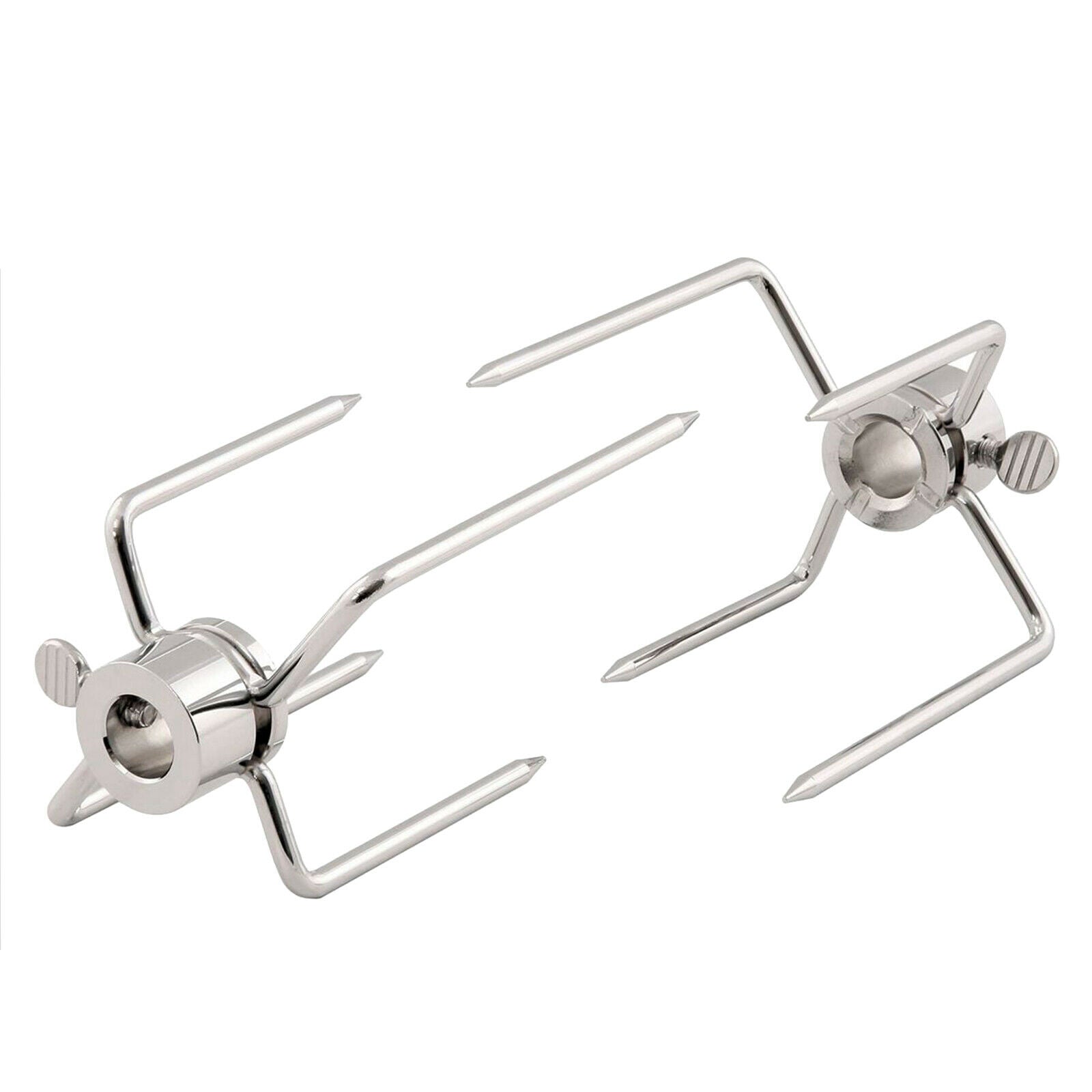 2x Rotisserie BBQ Spit Fork Chicken Beef Charcoal Grill Barbecue Accessories