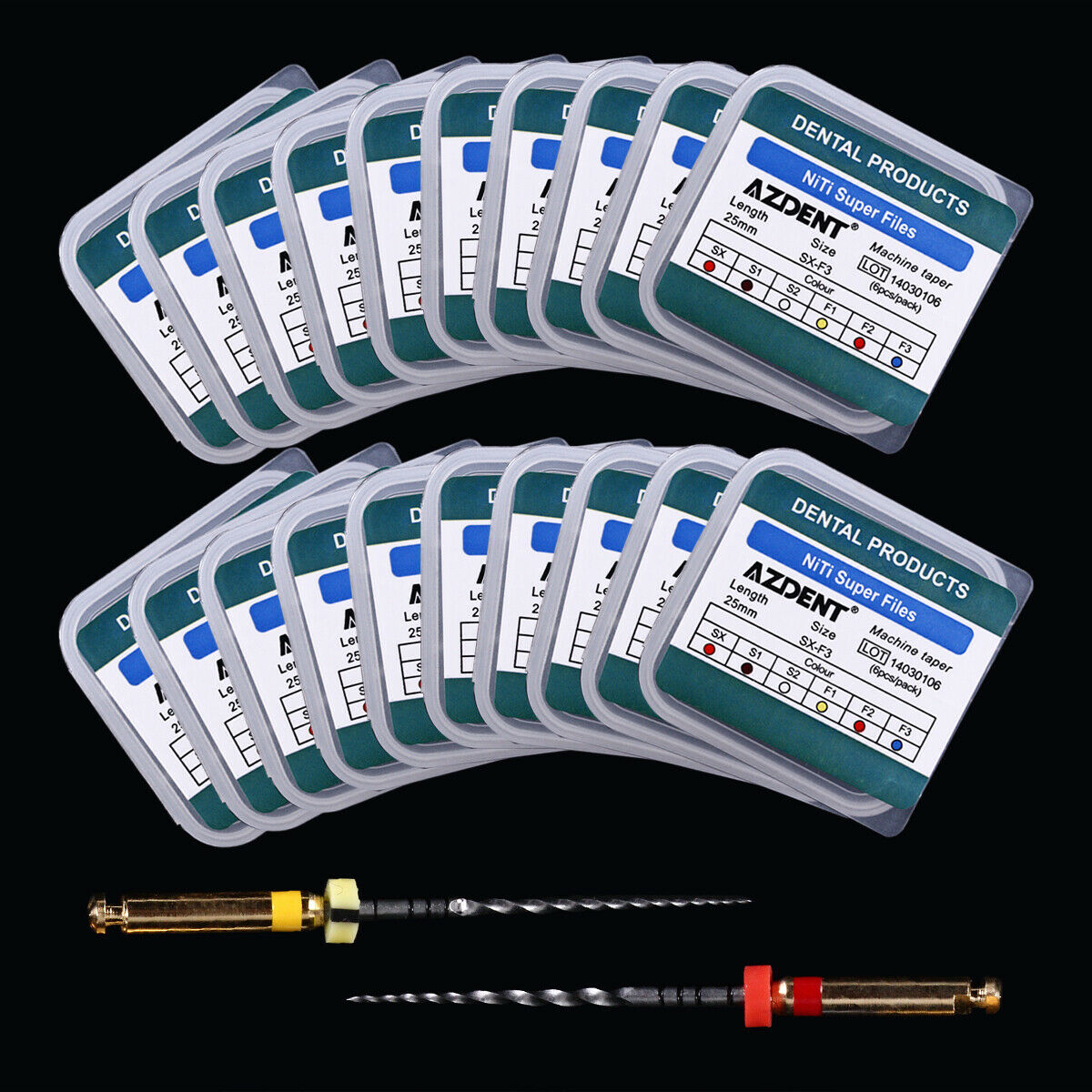 50 kits Dental Engine Use Root Canal NiTi Super File Rotary File 25mm AZDENT