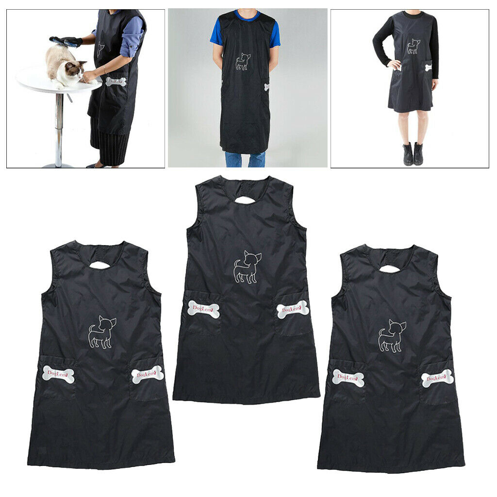 3x Pet Grooming Apron Bib Pet Beautician Workwear Smock for Women Men Size_M