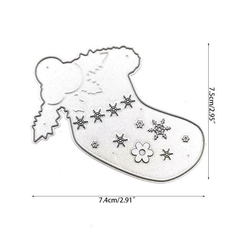 Christmas Socks with Snowflakes Bells Carbon Steel Cutting Dies DIY Scrapbooking