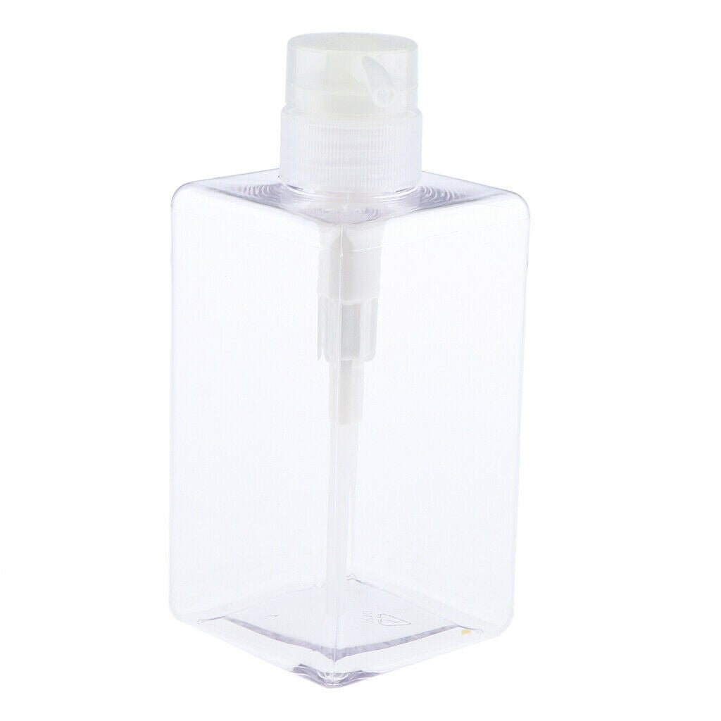 Empty Shampoo Conditioner Pump Bottle Refillable Container 450ml Clear 2pcs