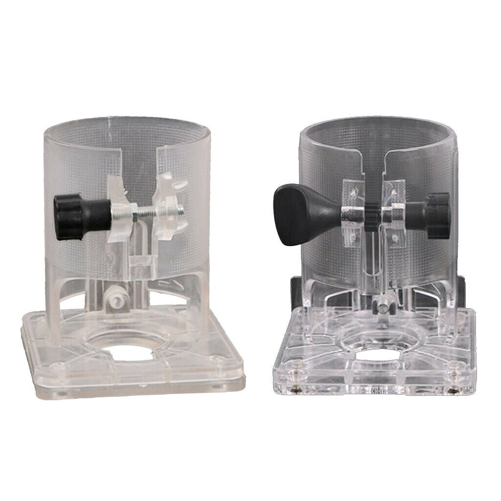 2 lot Trimmer Router Transparent Base Trimming Protective Plastic Base Knobs