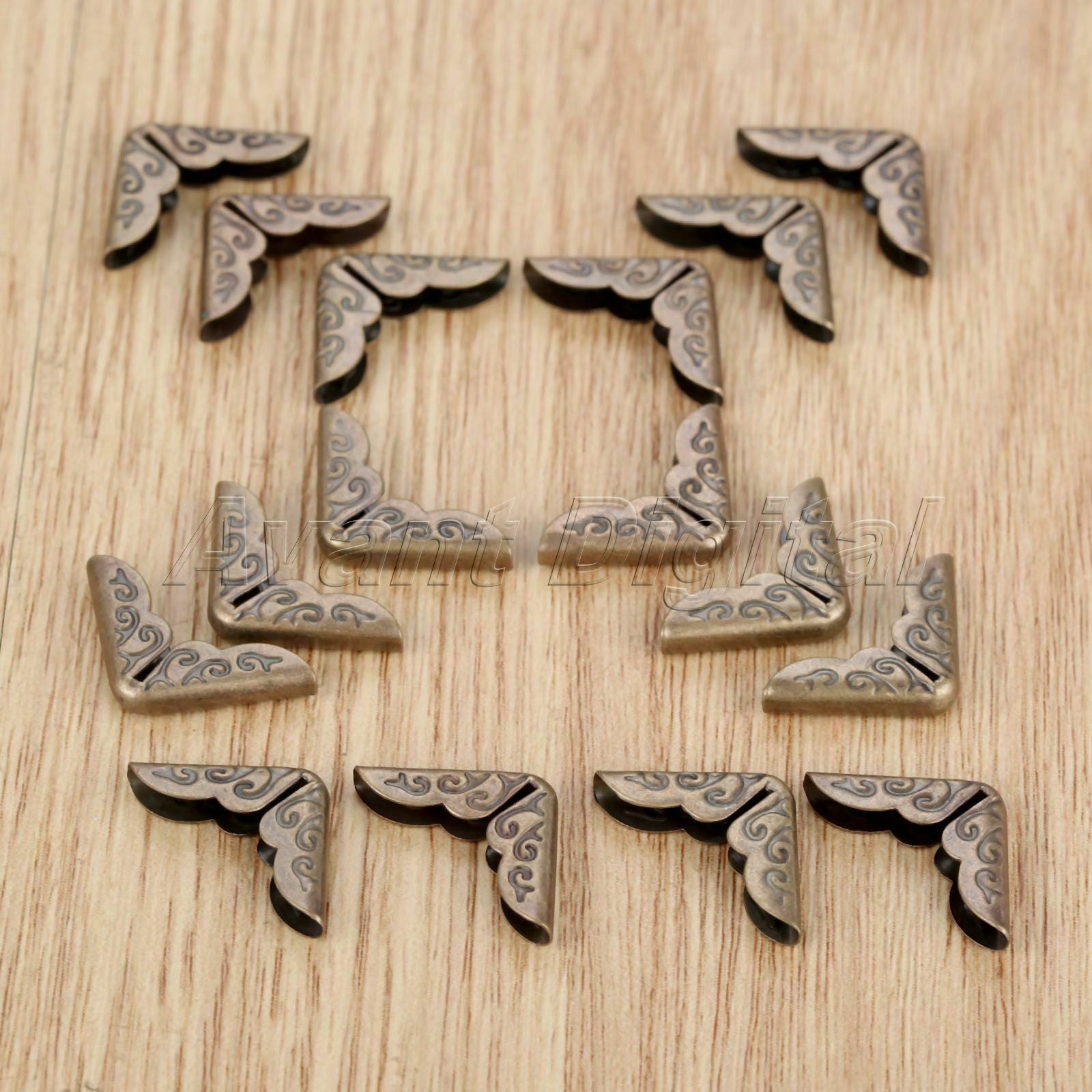 50Pcs 14mm Book Corner Flower Printed Protector Retro Photo Albums Decor Crafts