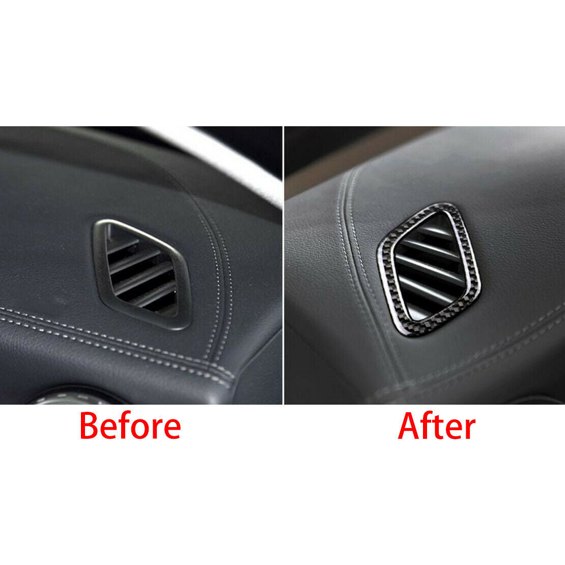 Carbon Fiber Style Air Vent Cover AC Outlet Trim Fit For Mercedes Benz A CLA GLA