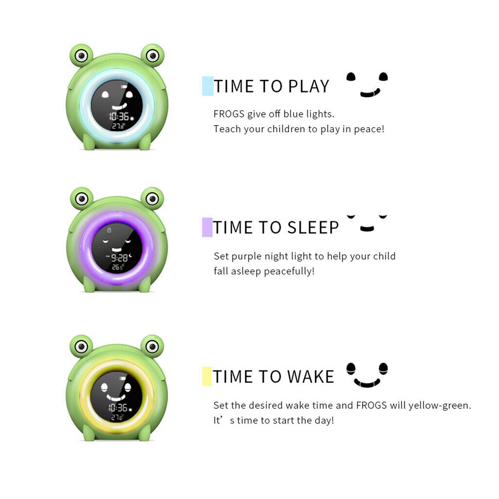 Kids Alarm Clock Child Sleep Trainer 12/24H Sound Machine Bedside Decoration
