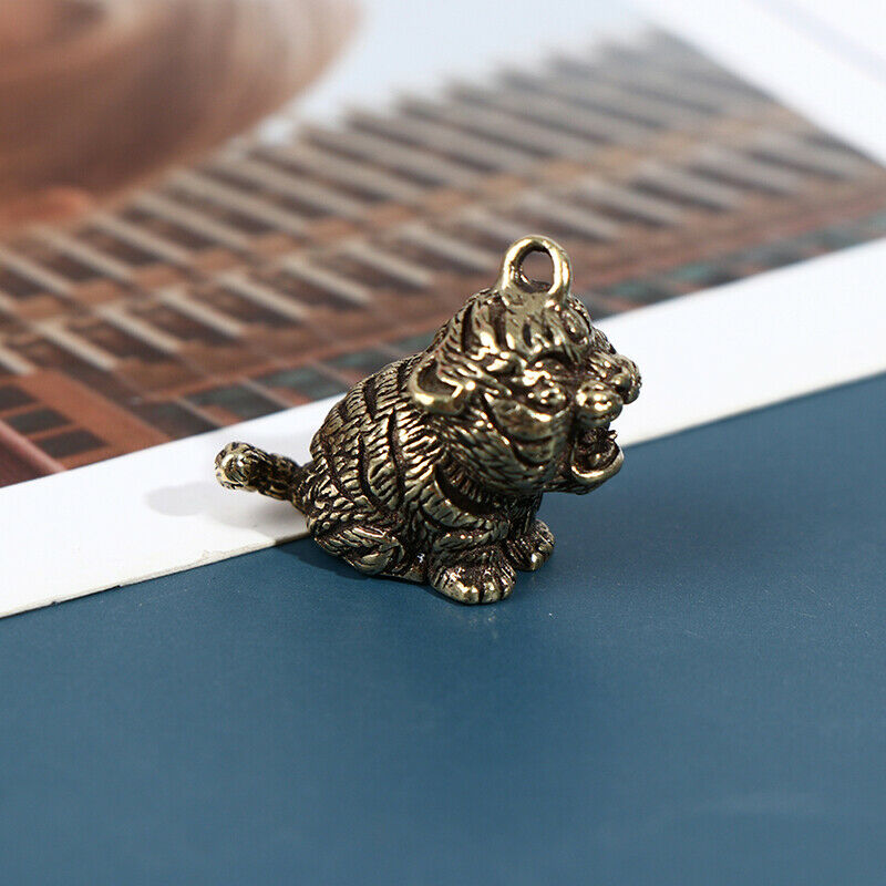 Brass Cartoon Little Tiger Keychain Pendant Zodiac Tiger Small PendantFCA