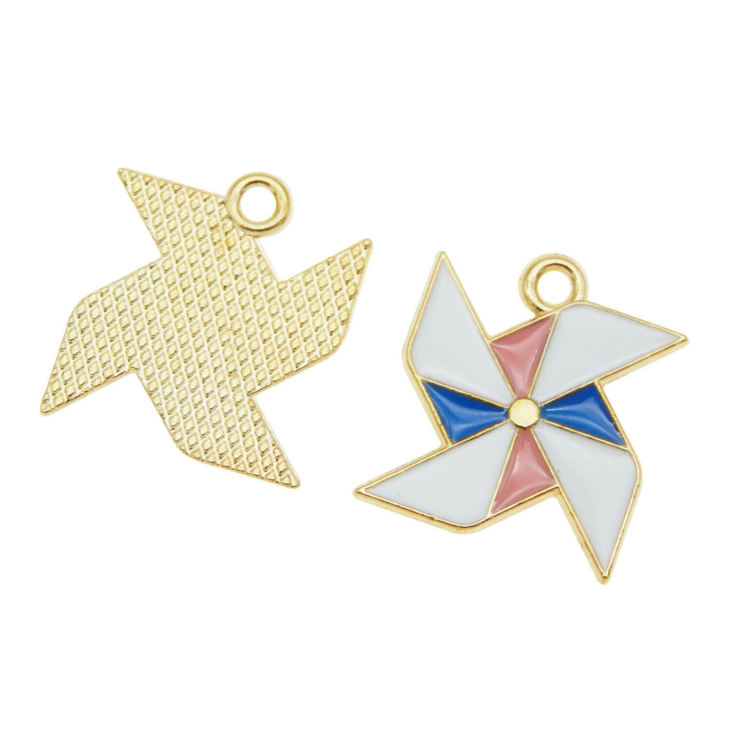 20 pcs Metal Alloy Pinwheel Enamel Charm Pendant Windmill Jewelry Craft 17*15mm