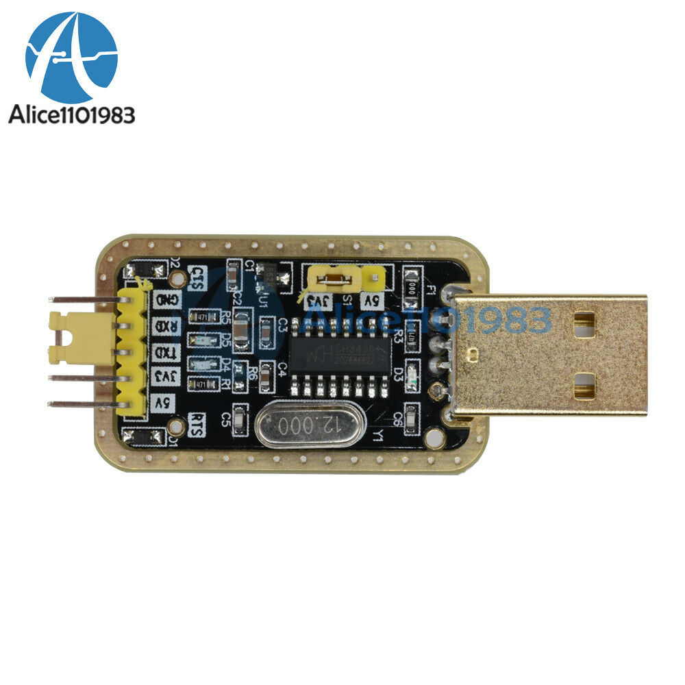 CH340G RS232 Upgrade to USB TTL Auto Converter Adapter STC Brush Module Golden