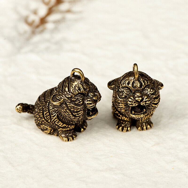 Metal Brass Tiger Key Chains DIY Hangings Jewelry Accessories Animal Figuri JD