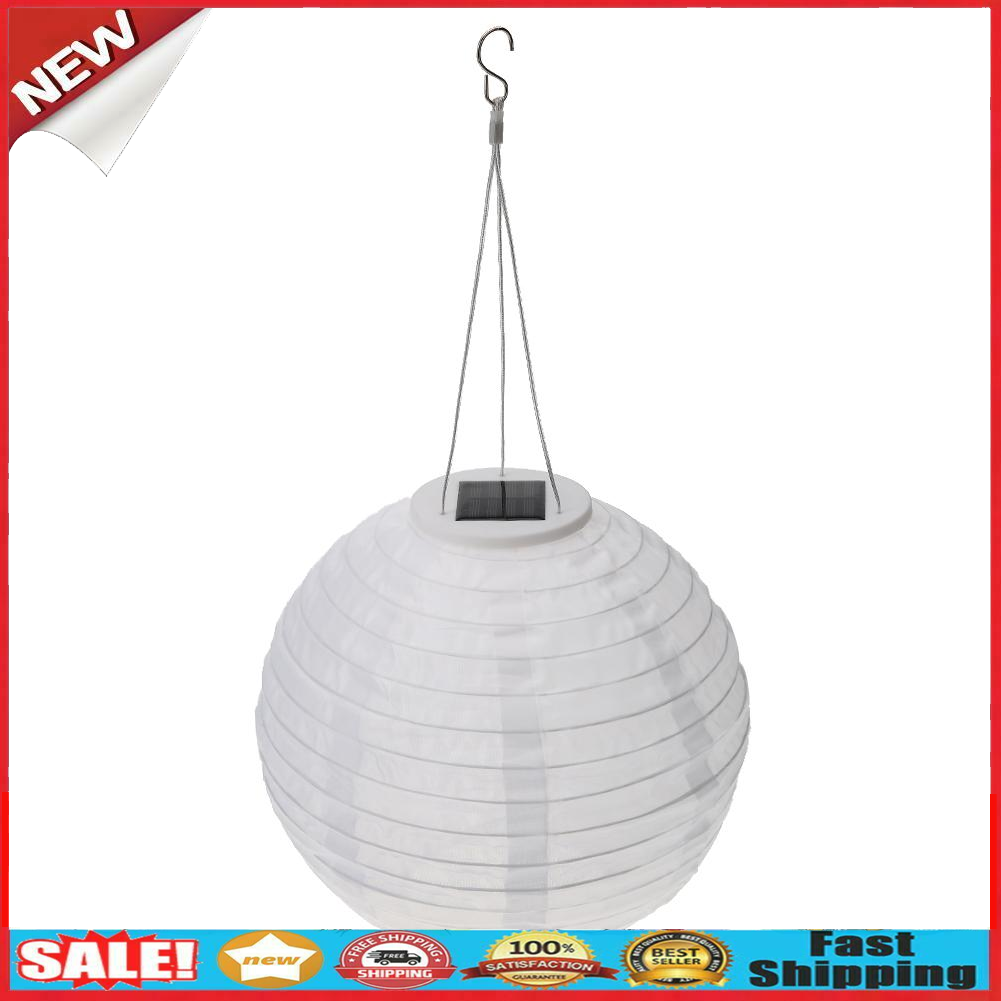 LED Solar Lantern Ball Light Waterproof Outdoor Wedding Festival Decor Lamp @