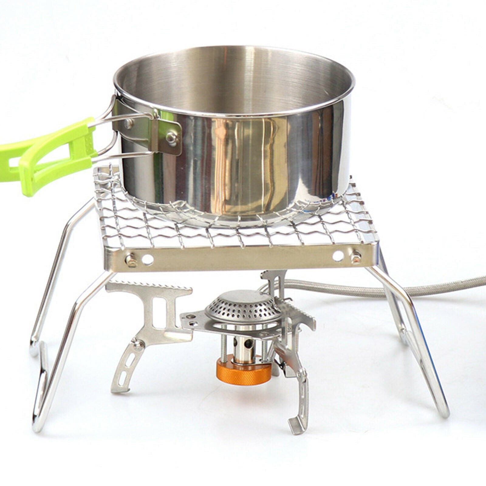 Folding Grill Adjustable Campfire Gas BBQ Grilling Rack for Backpacking