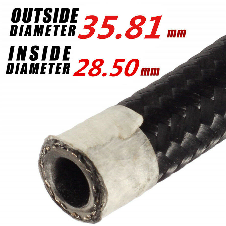 3.3Ft/1M AN20 20AN -20 NYLON STEEL BRAIDED TRANSIMISSION OIL FUEL LINE GAS HOSE