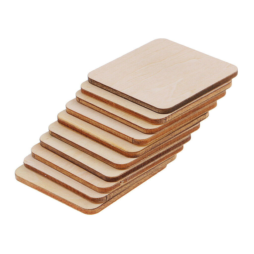 110 Wooden Coaster Plain Wood Craft Blank Square Unfinished Plaque DIY Craft