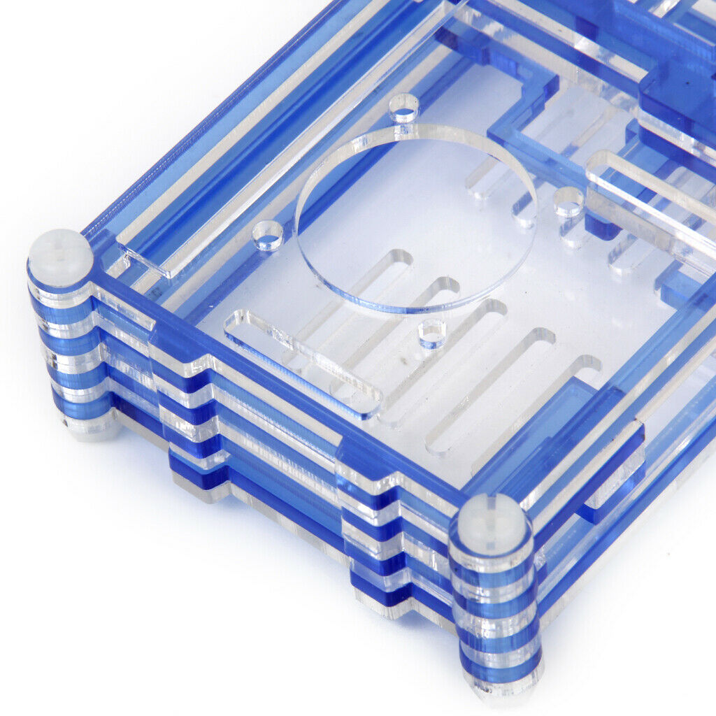 Blue Shell Case Enclosure Box Cover + Cooling Fan Set for Raspberry Pi B+/Pi 2