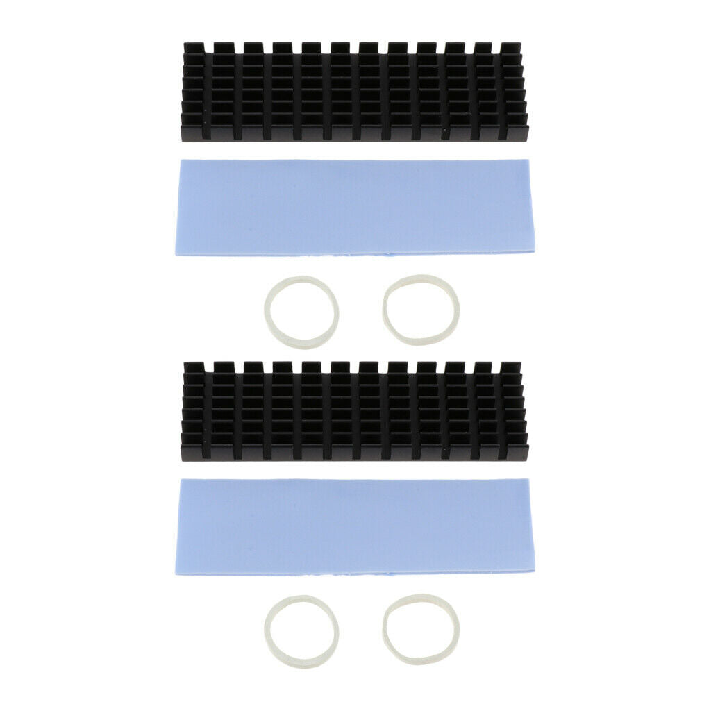 2 lot M.2 NGFF NVMe 2280 SSD Aluminum Heat Sink Cooler Heatsink Radiator