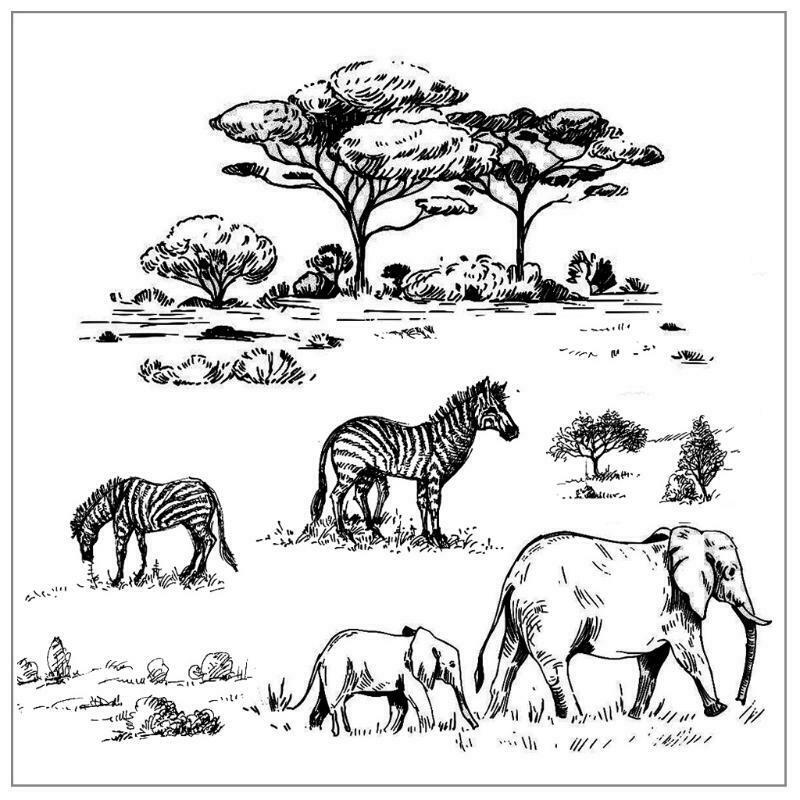 Zebra Elephant DIY Silicone Clear Stamp Cling Seal Scrapbook Embossing Album